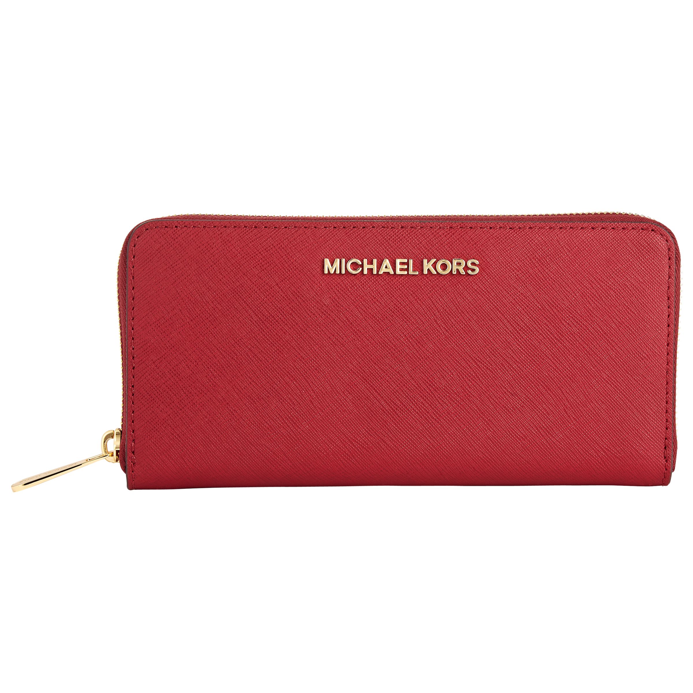 MICHAEL Michael Kors Jet Set Travel Zip Around Leather Continental Purse