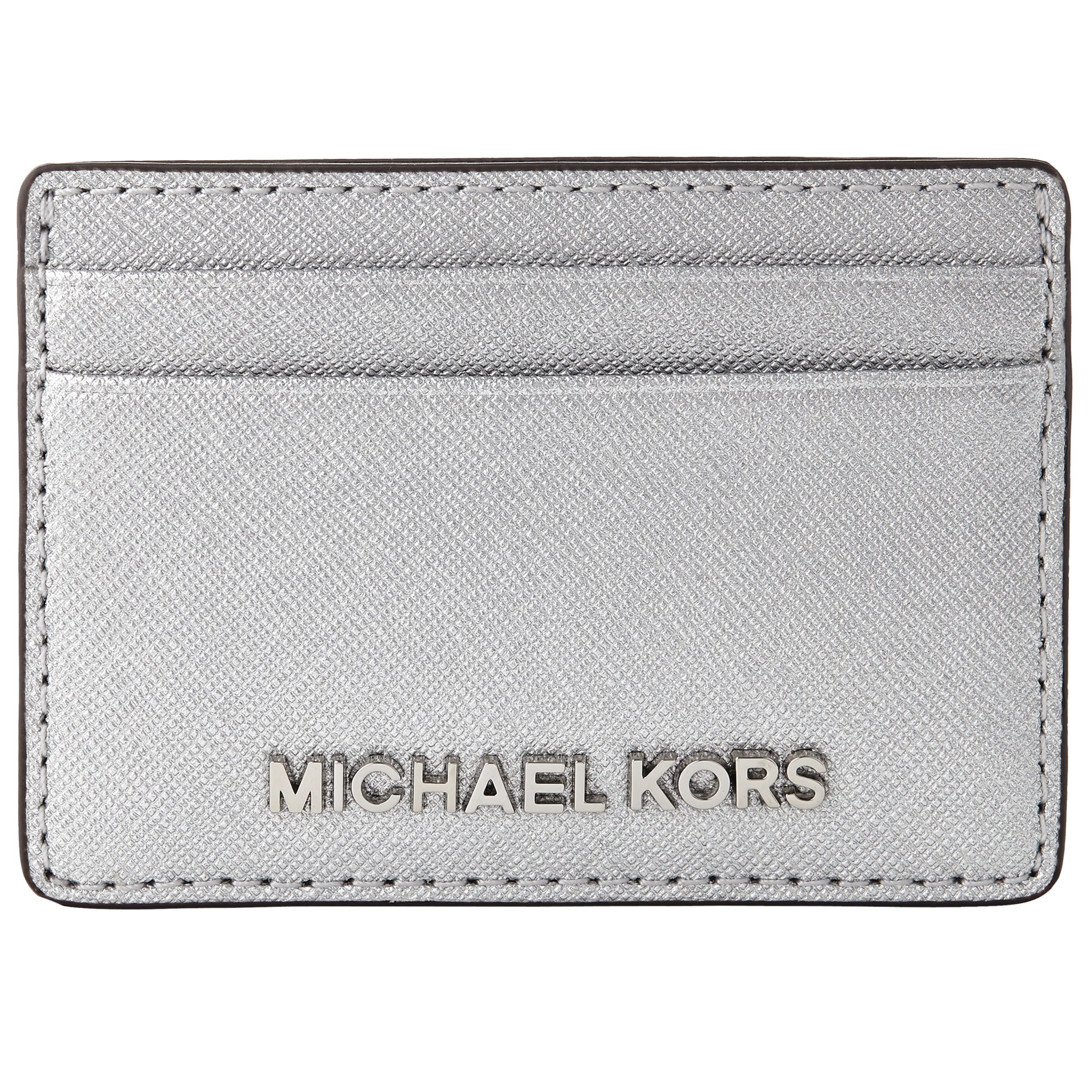 MICHAEL Michael Kors Jet Set Travel Leather Card Holder, Silver