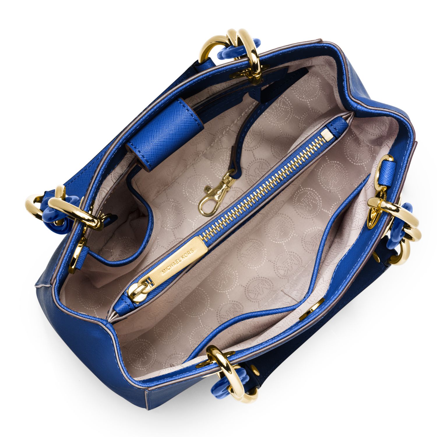 michael kors blue satchel bag
