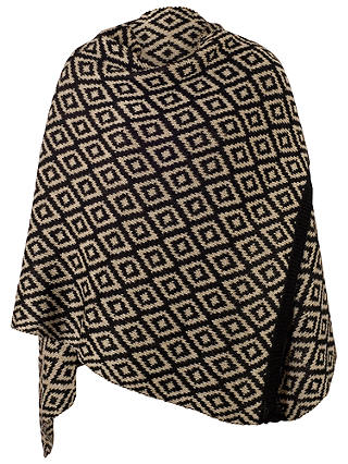 Chesca Oversized Knitted Scarf, Black/Stone