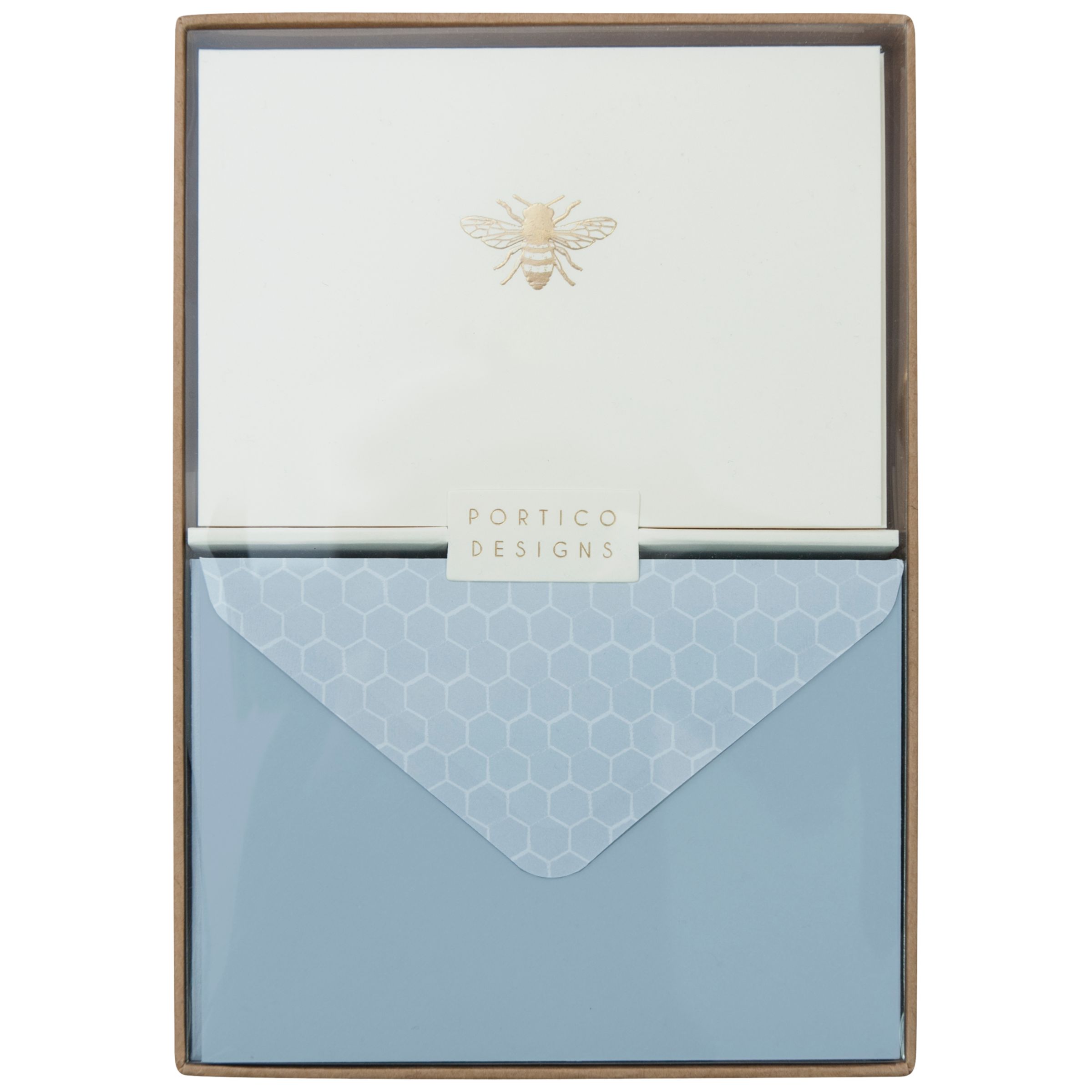Portico Foiled Bee Notecards Box of 10 at John  Lewis 