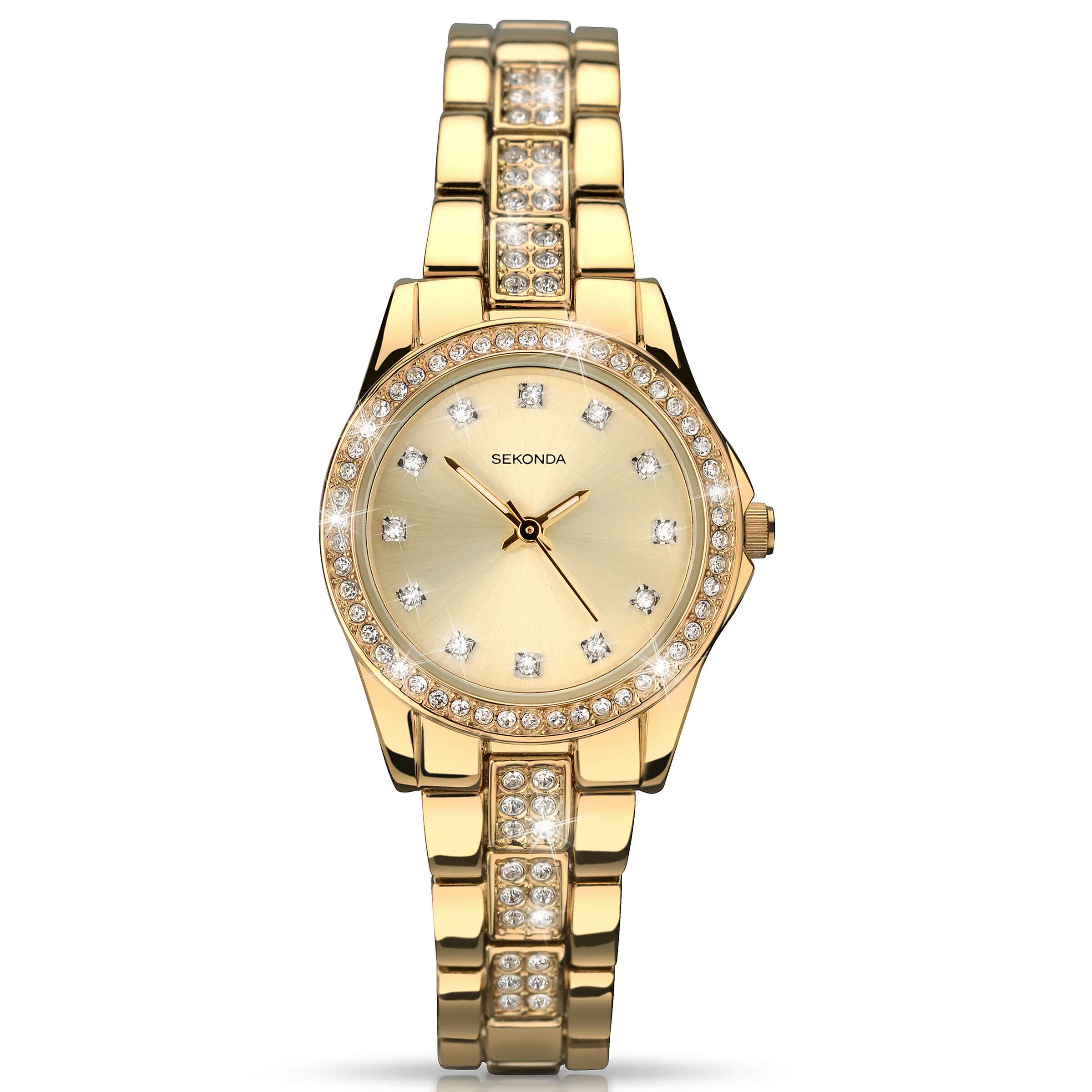Buy Sekonda 2020.27 Women's Diamante Bracelet Strap Watch, Gold Online at johnlewis.com