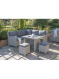 KETTLER Palma 7-Seater Corner Garden Mini Casual Dining Set with Wood-Effect Top Table, White Wash/Grey Taupe