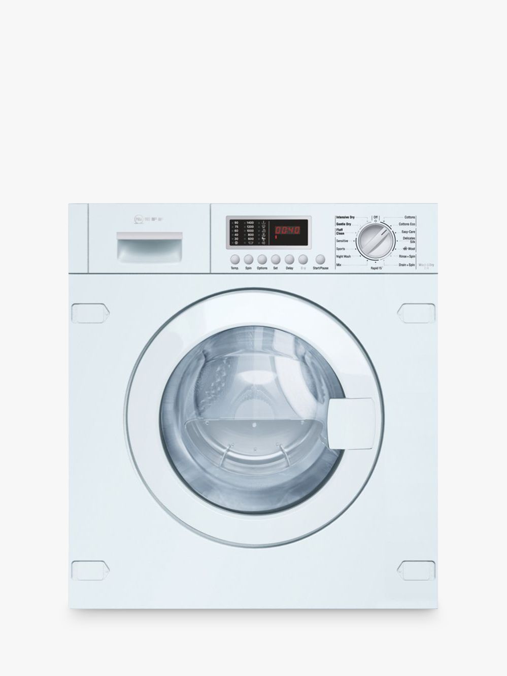 Neff V6540X1GB Integrated Washer Dryer, 7kg Wash/4kg Dry Load, B Energy Rating, 1400rpm Spin
