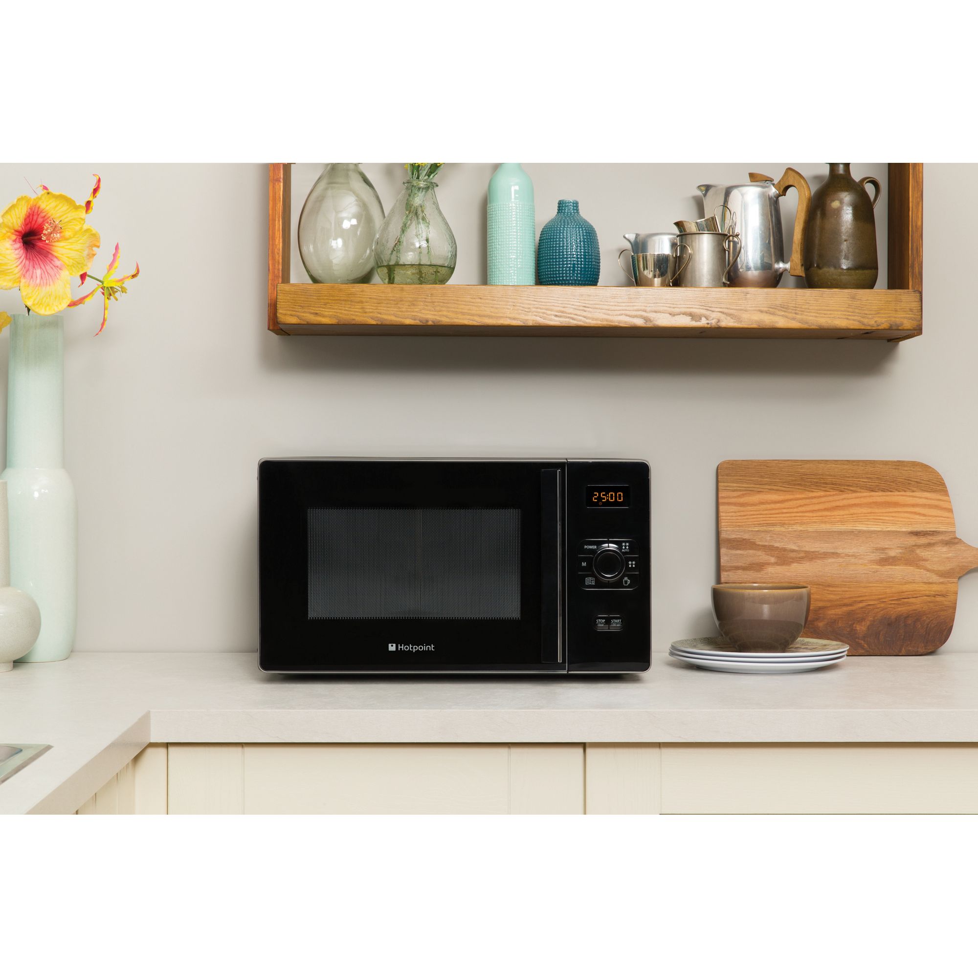 Hotpoint MWH2521B Freestanding Microwave, Black at John Lewis & Partners