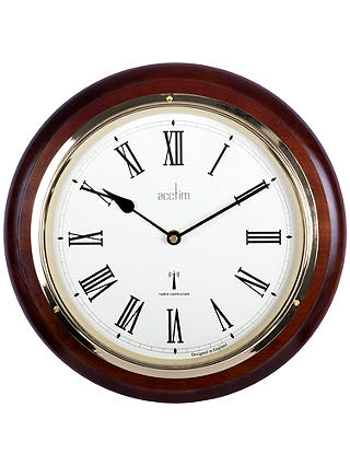 Acctim Durham Radio Controlled Wall Clock, Dia.32cm, Mahogany
