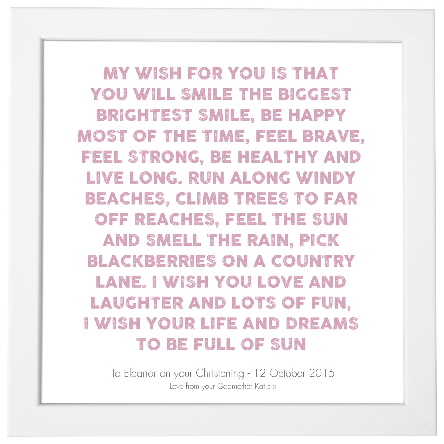 Modo Creative Personalised My Wish Framed Print 18 X 18cm At John Lewis Partners