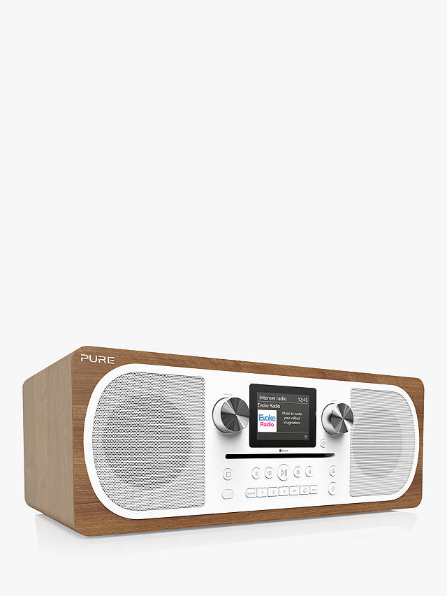 Pure Evoke C-F6 DAB+/FM Bluetooth Internet Stereo All-In-One Smart Music System With Spotify Connect, Colour Display & Remote Control, Walnut