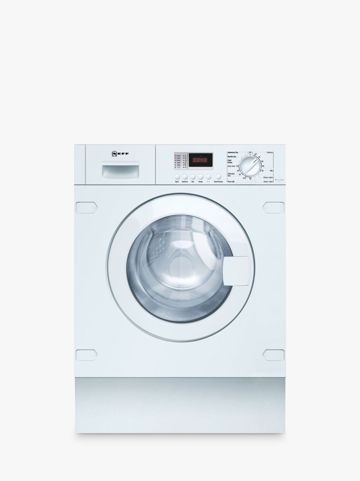 Neff V6320X1GB Integrated Washer Dryer, 7kg Wash/4kg Dry Load, B Energy Rating, 1400rpm Spin