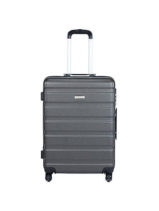 John Lewis & Partners Basics 4-Wheel Medium Suitcase, Anthracite