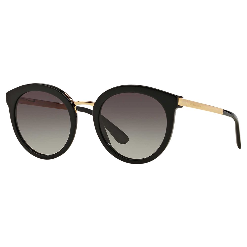 Dolce & Gabbana DG4268 Round Sunglasses, Black at John Lewis & Partners