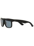 Ray-Ban RB4165 Justin Polarised Wayfarer Sunglasses, Black/Blue