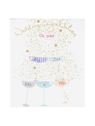 Woodmansterne Champagne Glasses Wedding Card