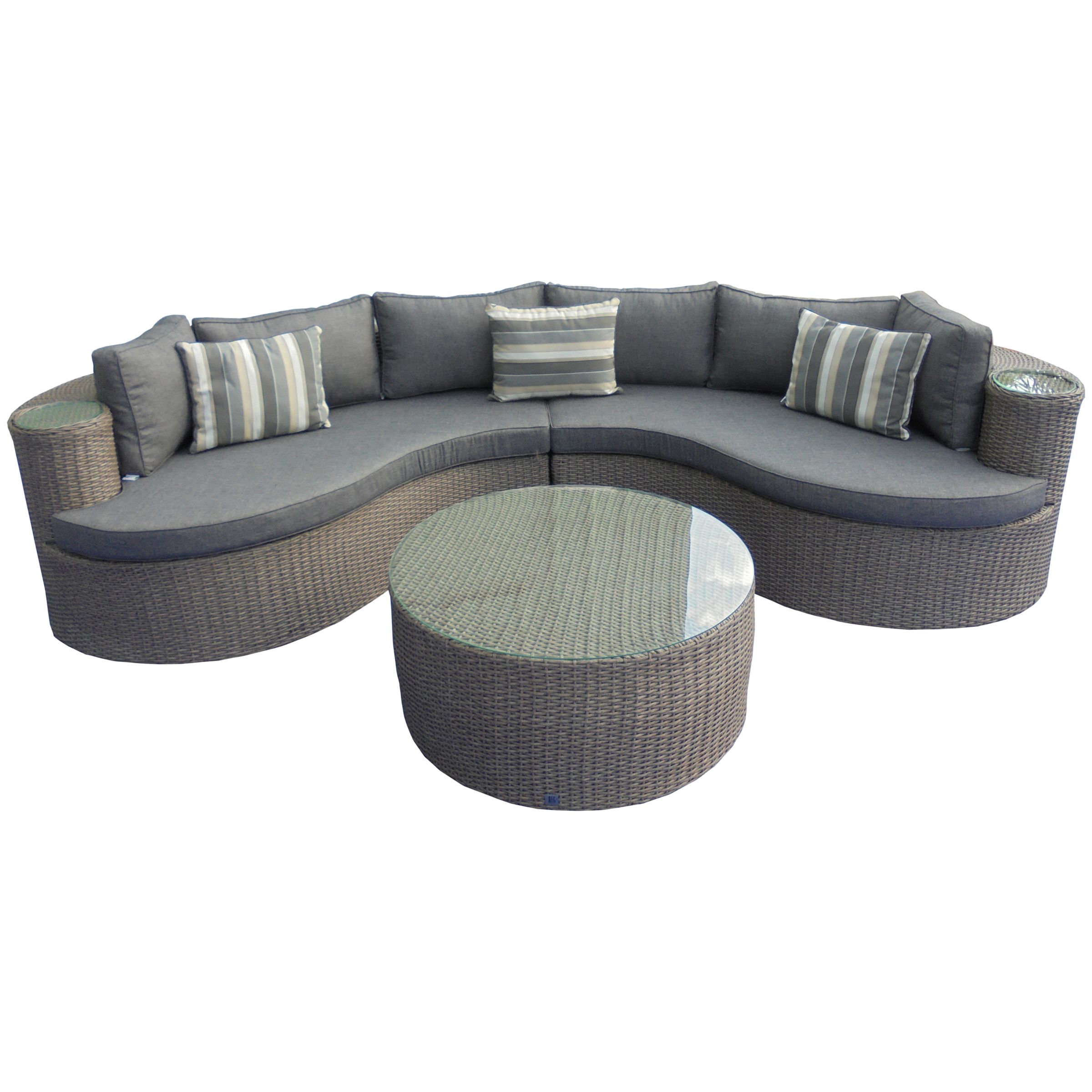 Lg Outdoor Saigon Rustic Weave Curved, Curved Modular Outdoor Seating