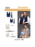 Simplicity Boys' And Men's Vest Sewing Pattern, 8023