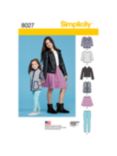 Simplicity Child's and Girls' Leisure Wear Sewing Pattern, 8027