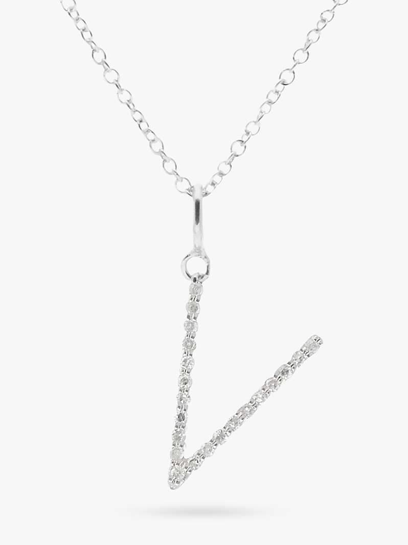 Buy E.W Adams 9ct White Gold Diamond Initial Pendant Online at johnlewis.com