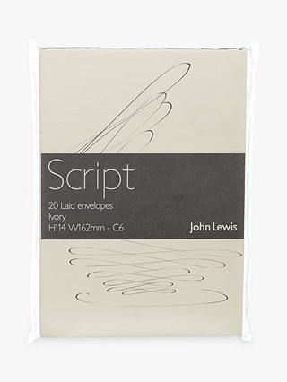 John Lewis & Partners C6 Laid Paper Envelopes Script, Pack of 20