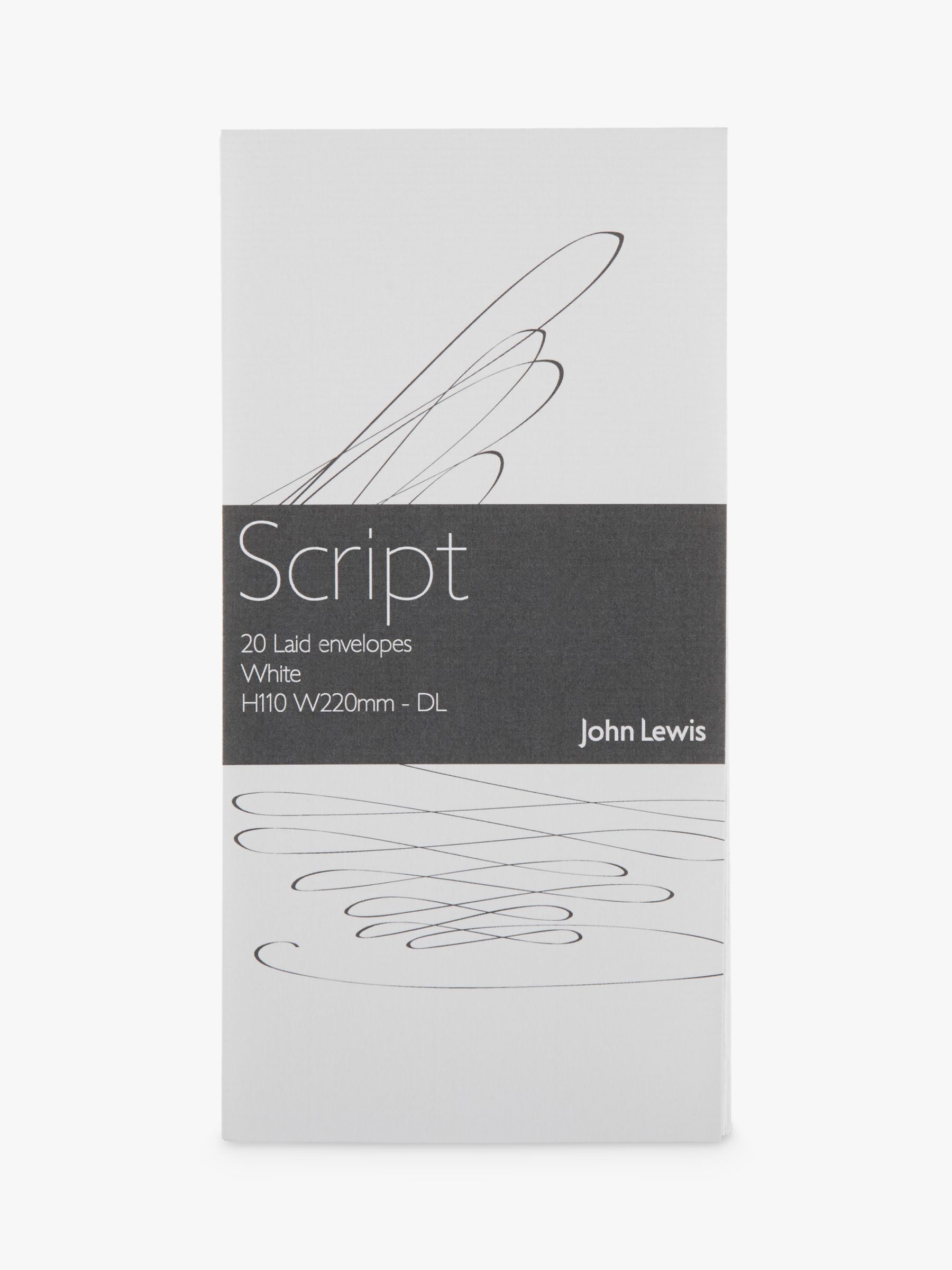John Lewis & Partners DL Laid Paper Envelopes x 20, White