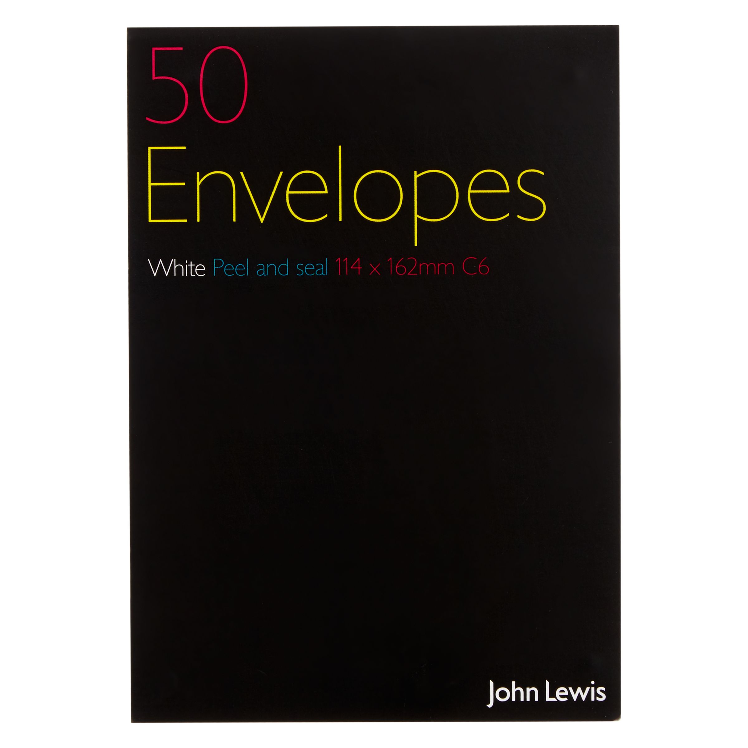John Lewis & Partners C6 White Envelopes, Pack of 50