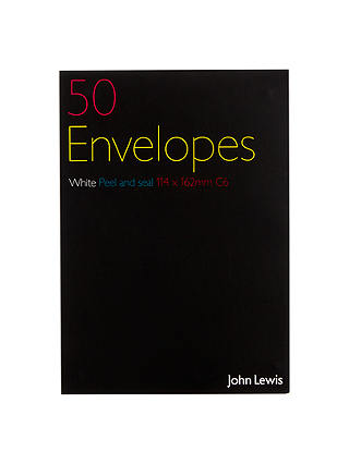 John Lewis & Partners C6 White Envelopes, Pack of 50