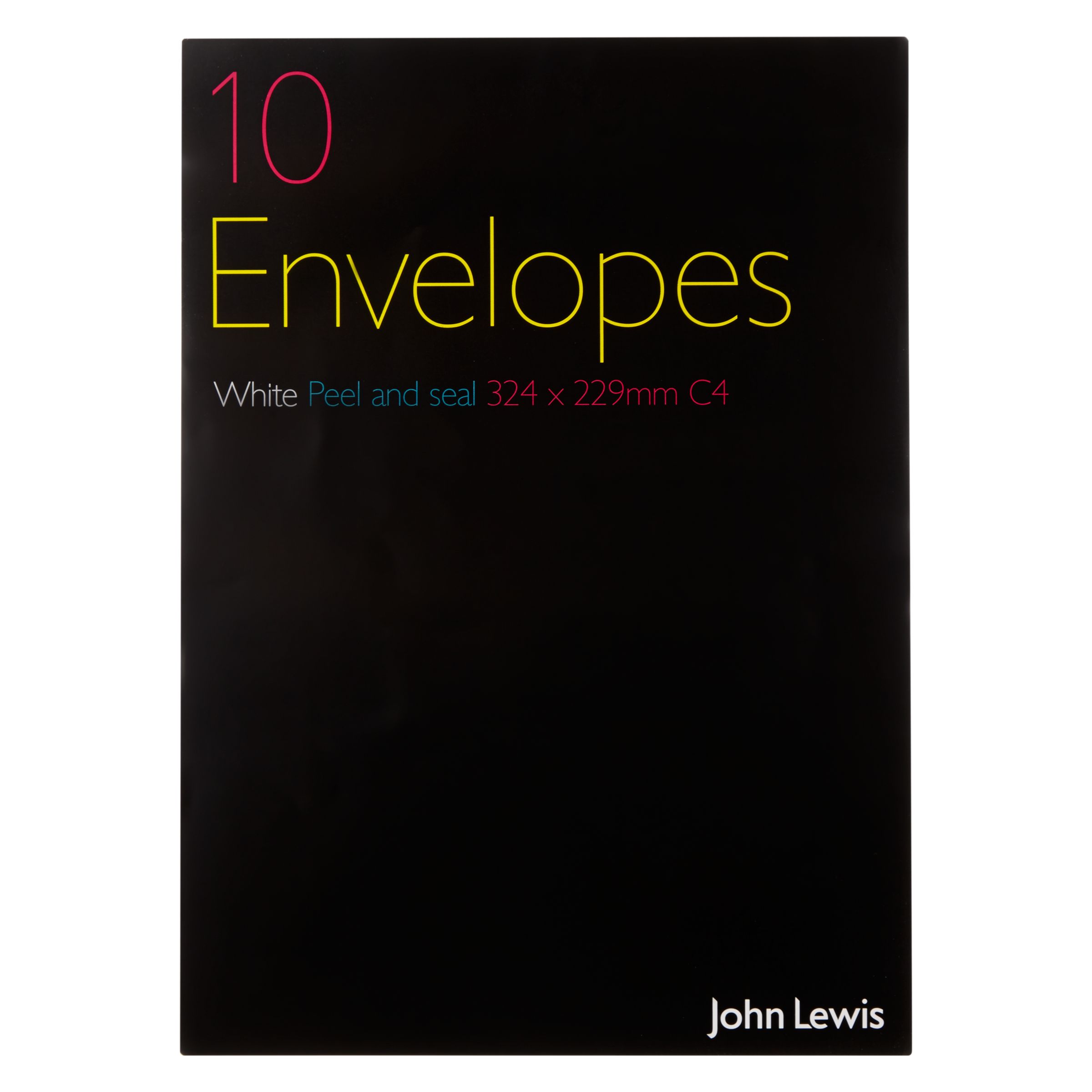 John Lewis & Partners C4 White Envelopes, Pack of 10