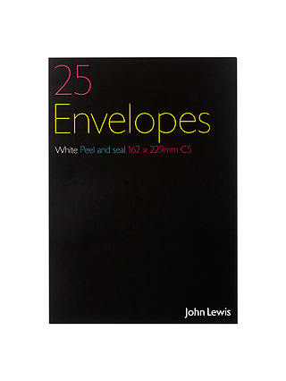 John Lewis & Partners C5 White Envelopes, Pack of 25