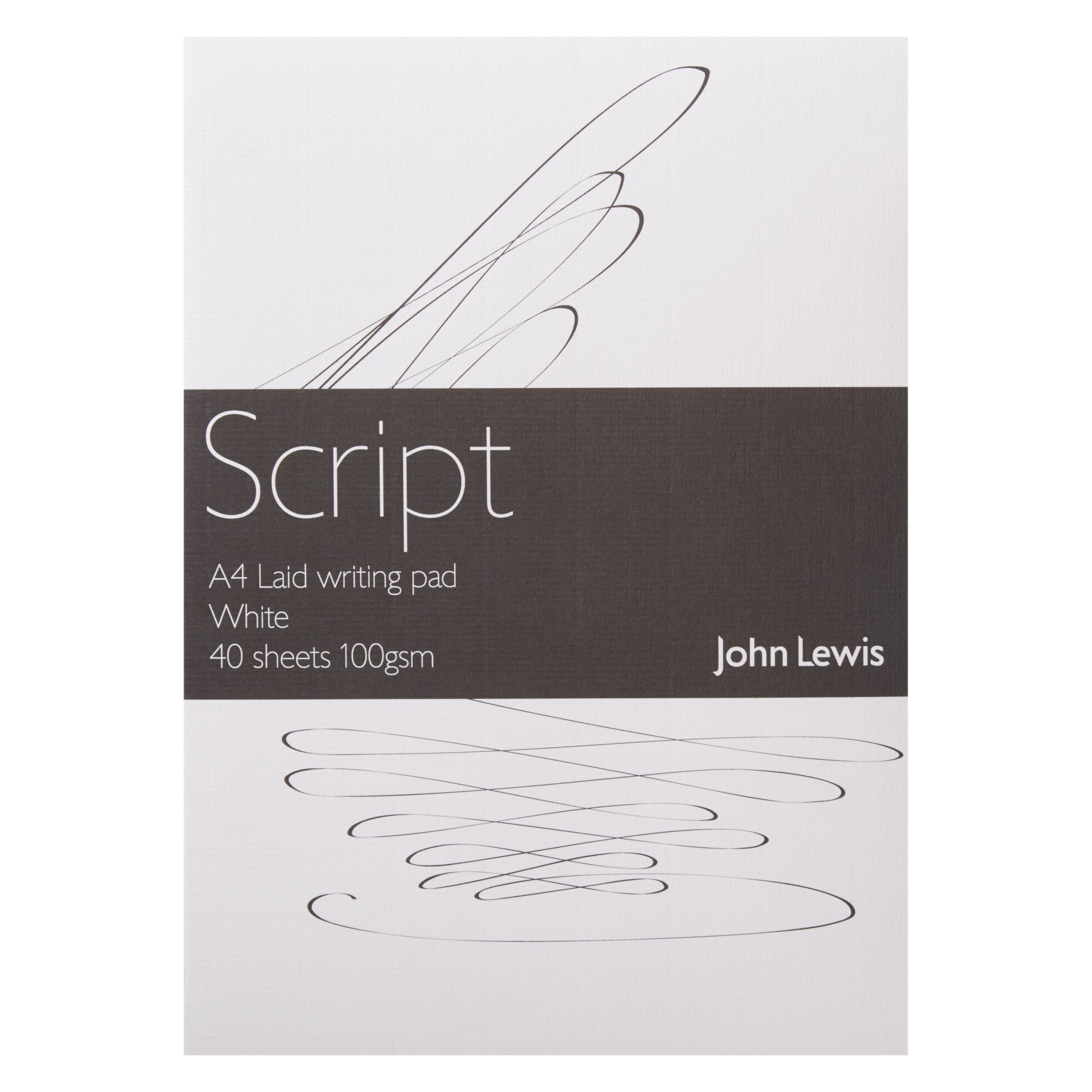 John Lewis & Partners Script Laid A4 Pad, White