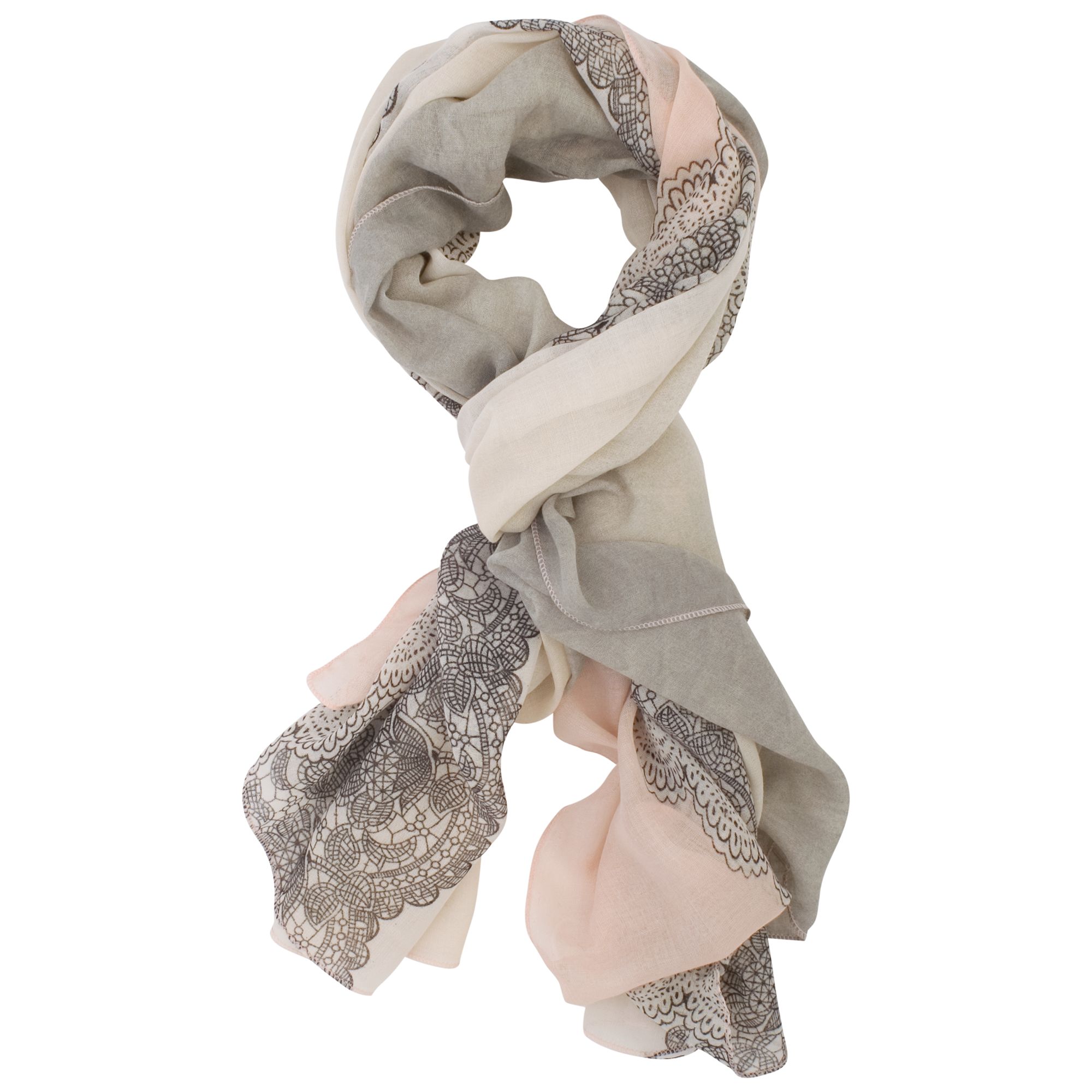 Chesca Ombre Mosaic Scarf, Pink/Cream