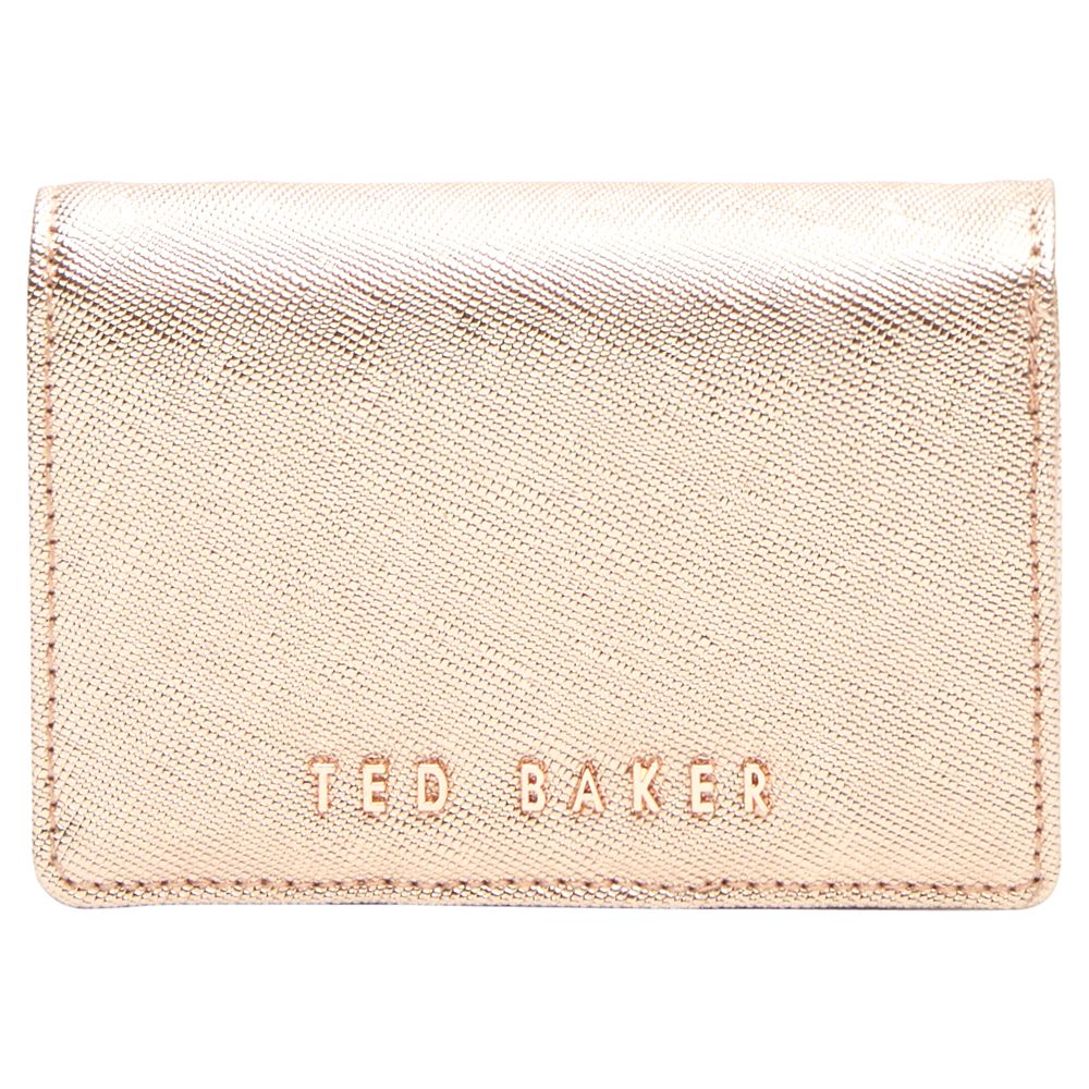 Ted Baker Carley Small Crosshatch Leather Purse, Rose Gold