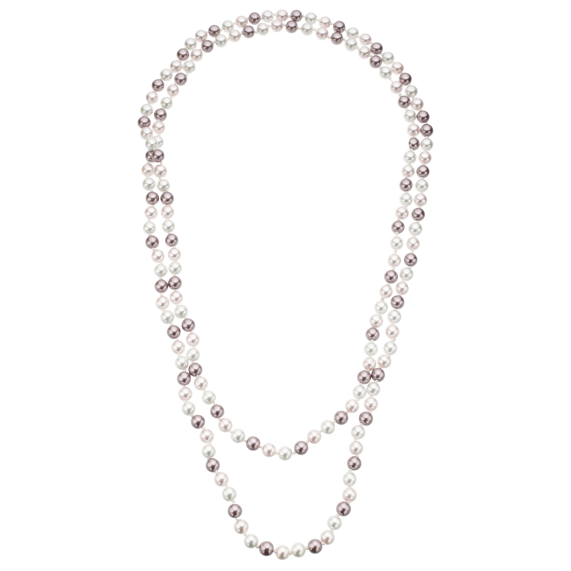  John  Lewis  Partners Long Faux Pearl  Necklace Pink Multi 