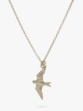Alex Monroe Flying Swallow Pendant Necklace, Silver