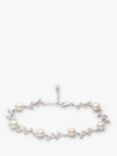 Lido Leaf Pearl Bracelet, Silver/White