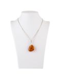 Be-Jewelled Sterling Silver Amber Pendant, Silver/Amber