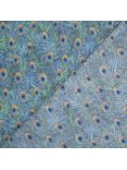 Peter Horton Textiles Peacock Print Fabric, Blue