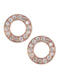 London Road Meridian 9ct Gold Diamond Circle Stud Earrings, Rose Gold