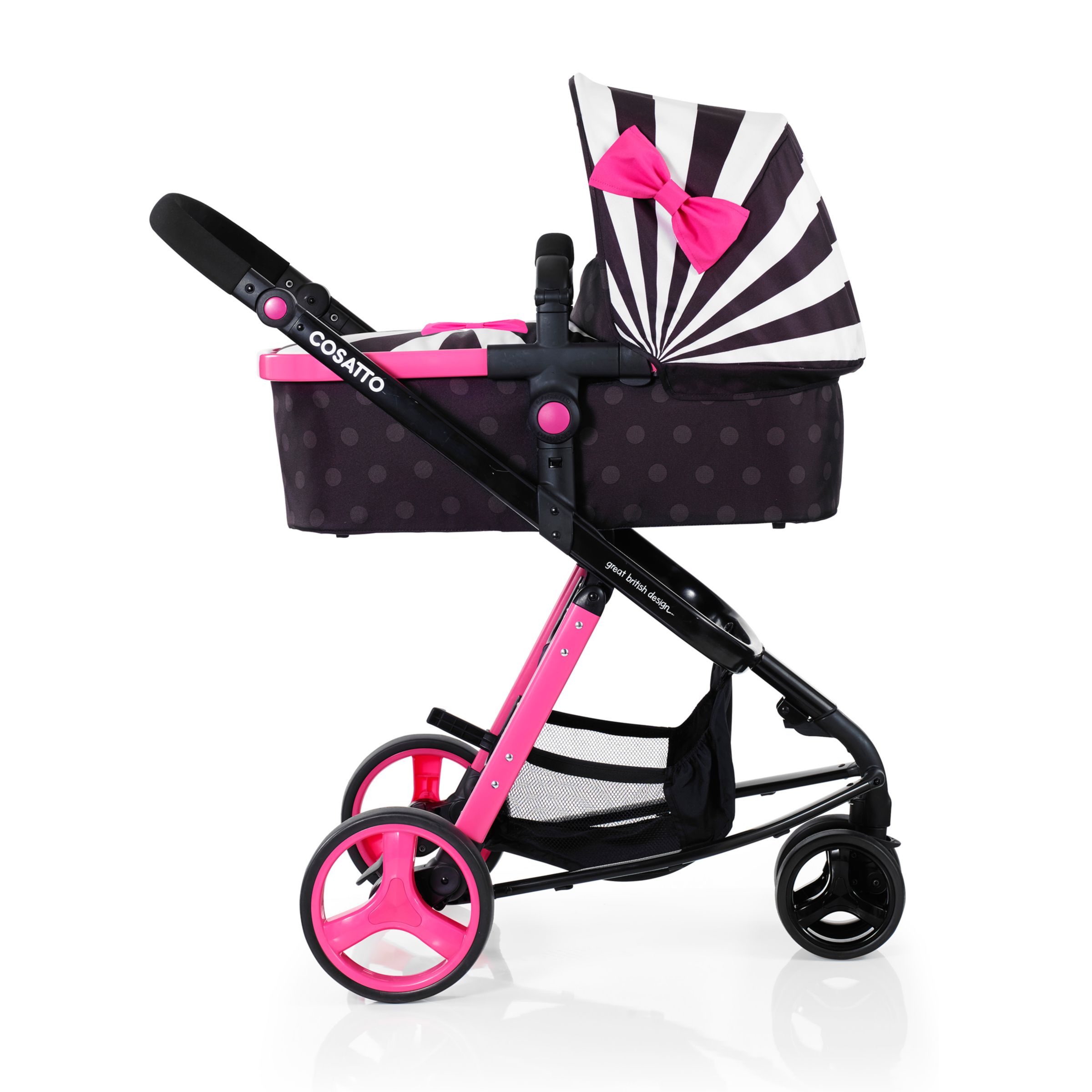 cosatto pink bow pushchair
