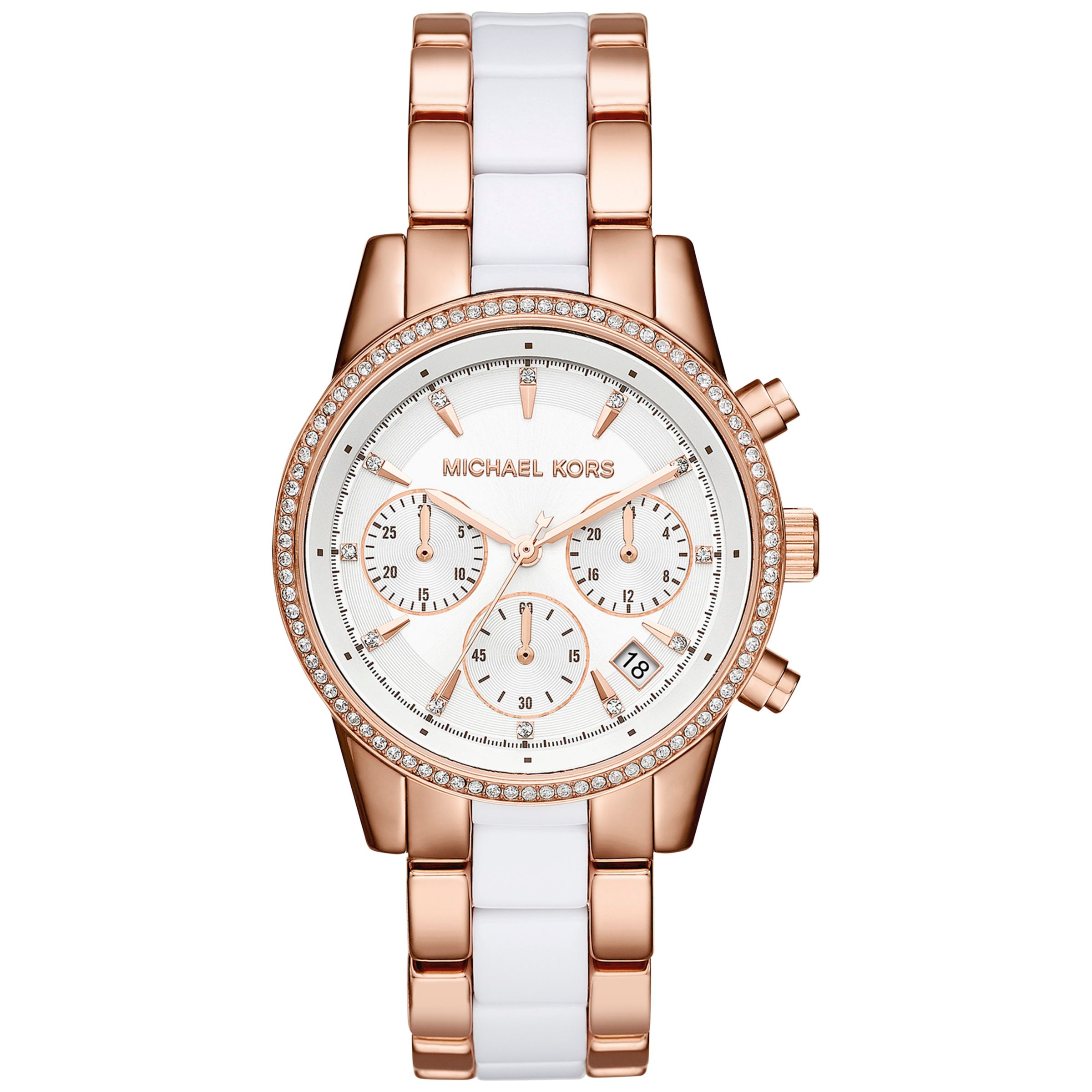 michael kors watch white and gold