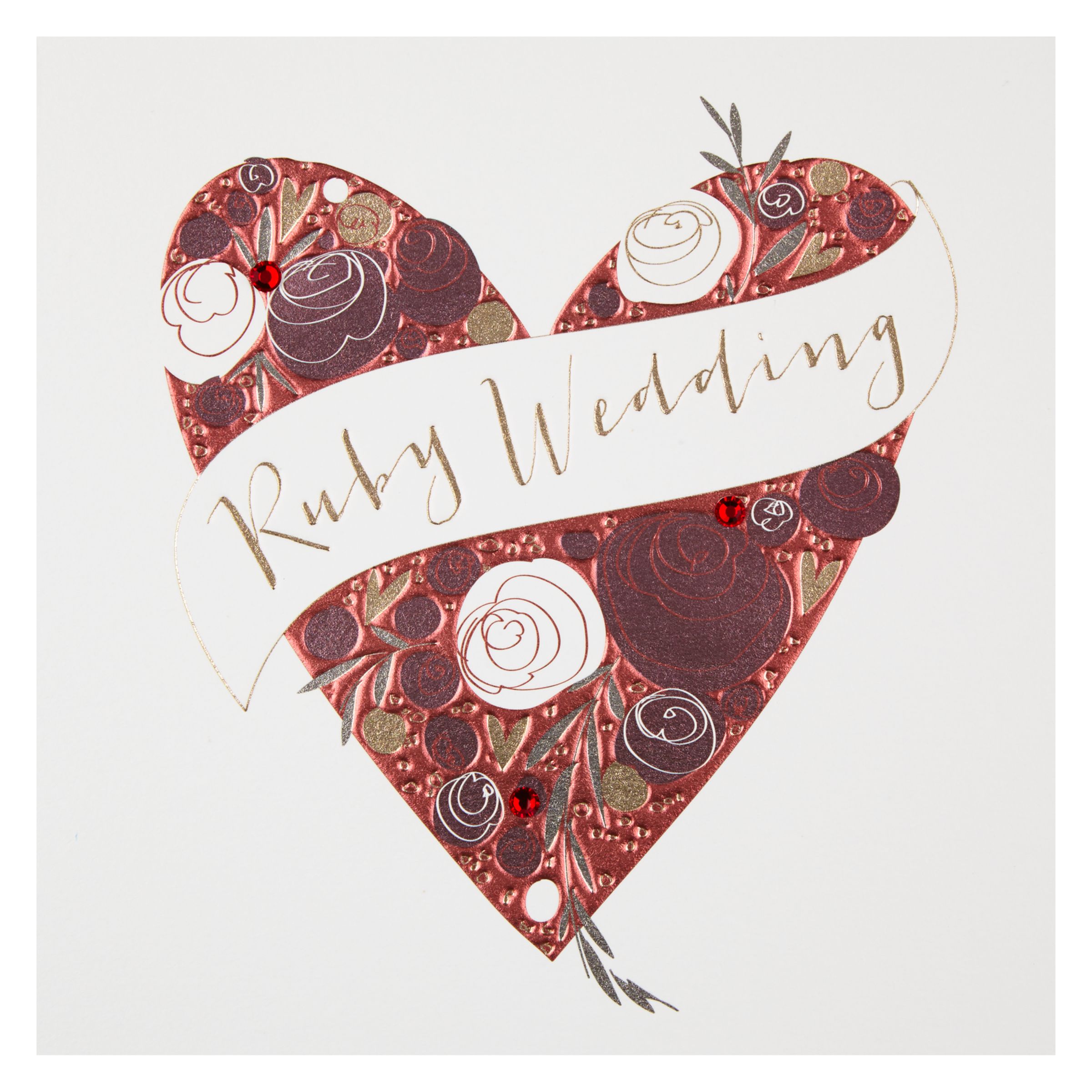 Belly Button Designs Ruby Wedding Anniversary Card At John Lewis Partners