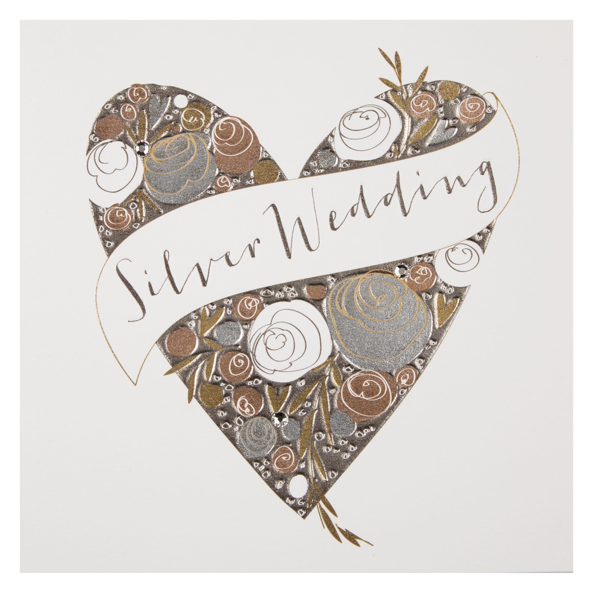 Belly Button Designs Silver Wedding  Anniversary  Card  at 