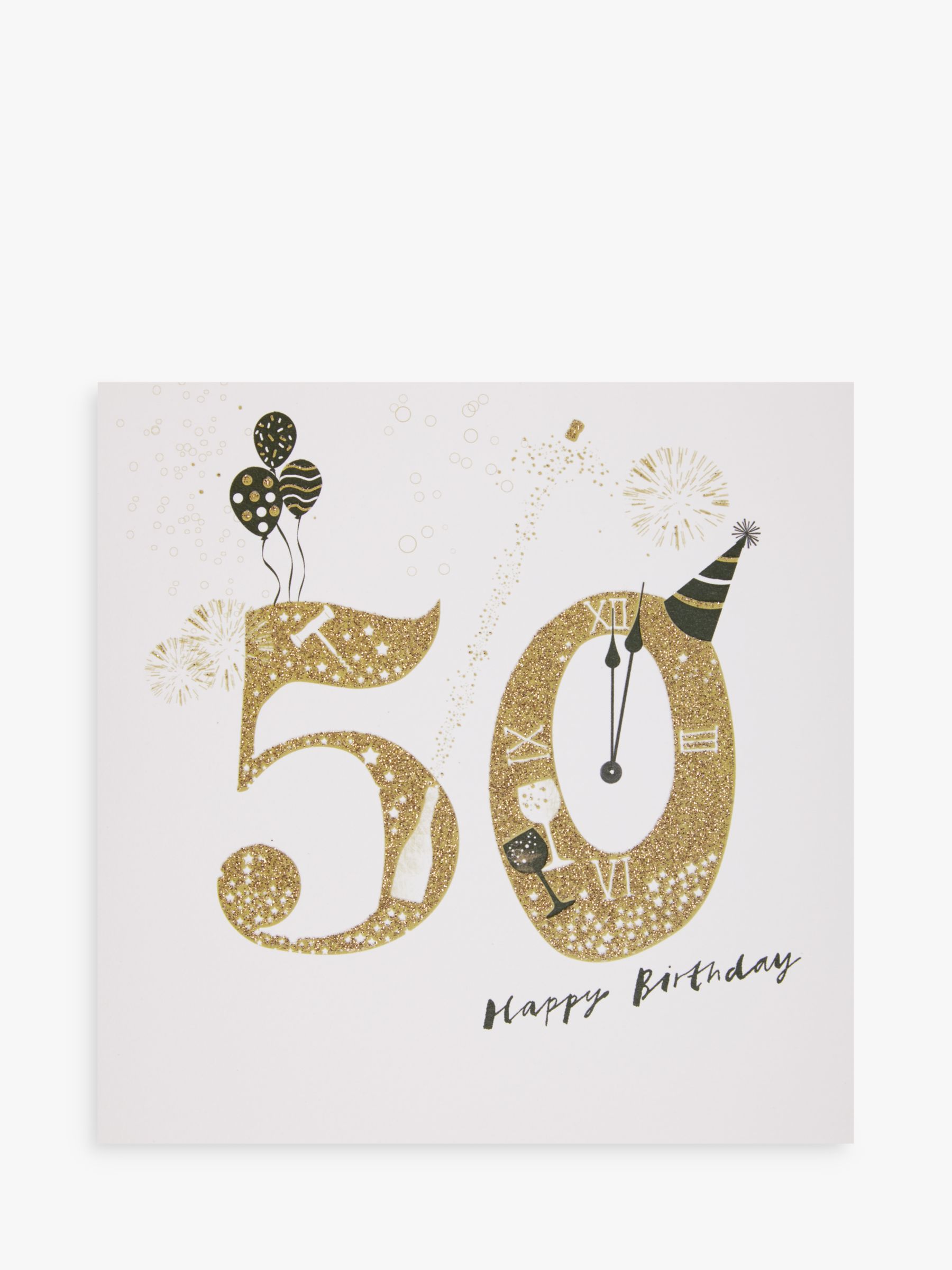 Woodmansterne Party Hat Champagne 50th  Birthday Card at 