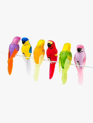 Talking Tables Tropical Birds Clip On Decorations, Pack of 6
