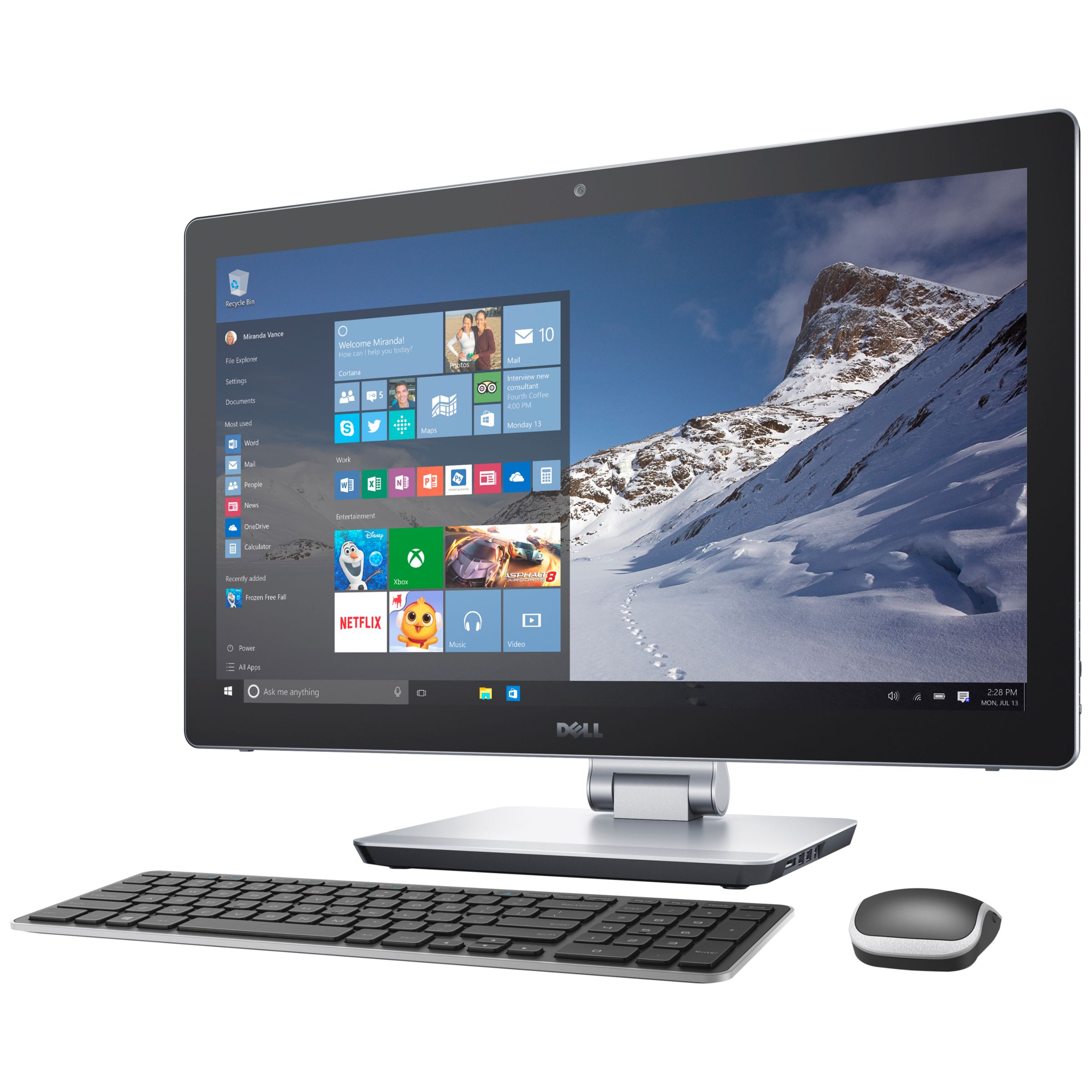 Dell Inspiron 24 7000 Series All-in-One Desktop PC, Intel Core i7, 16GB  RAM, 1TB HDD + 32GB SSD, 