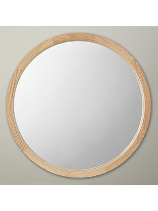 John Lewis & Partners Small Round Mirror, Dia.46cm, Oak Wood