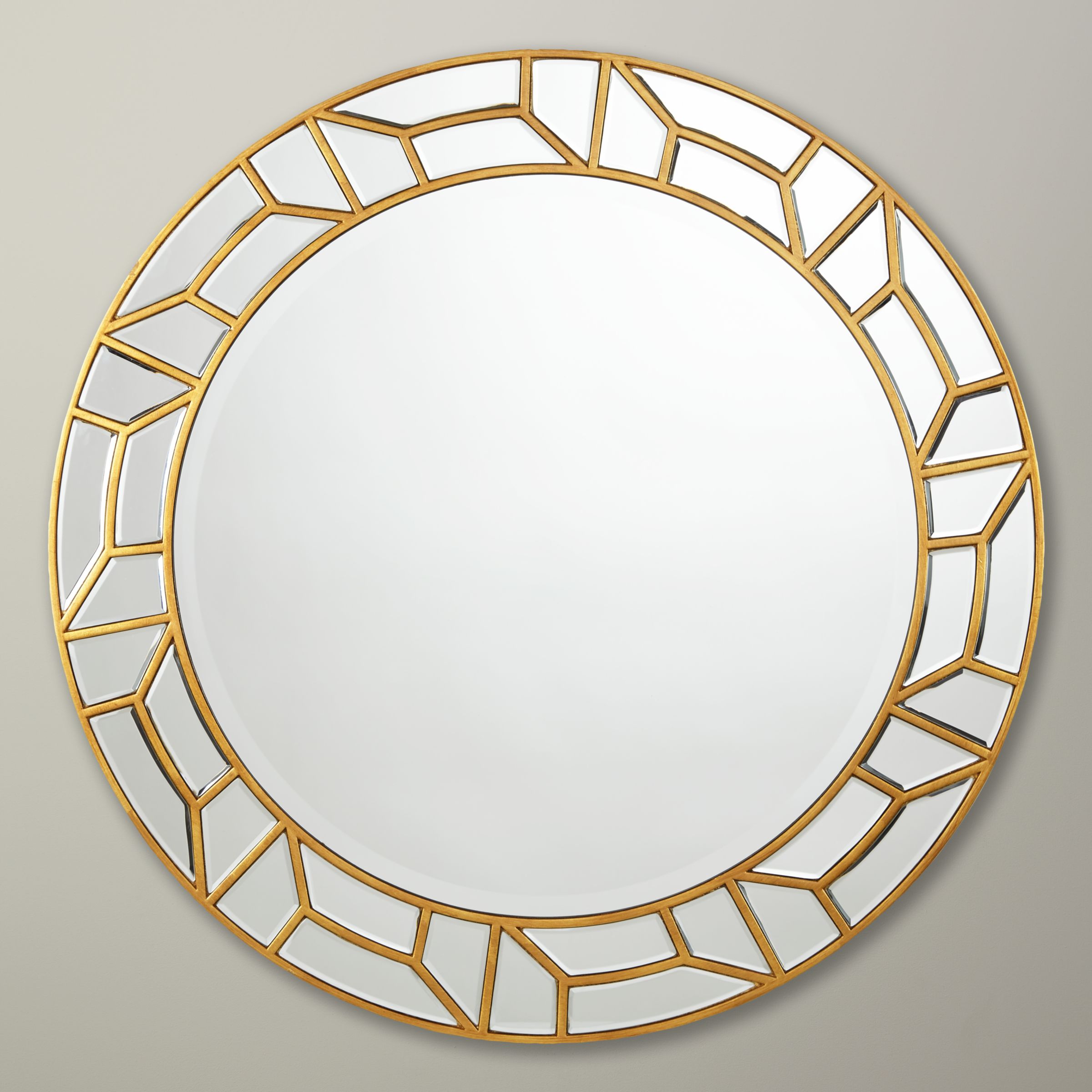 John Lewis & Partners Verbier Round Mirror, Diam.81cm, Gold