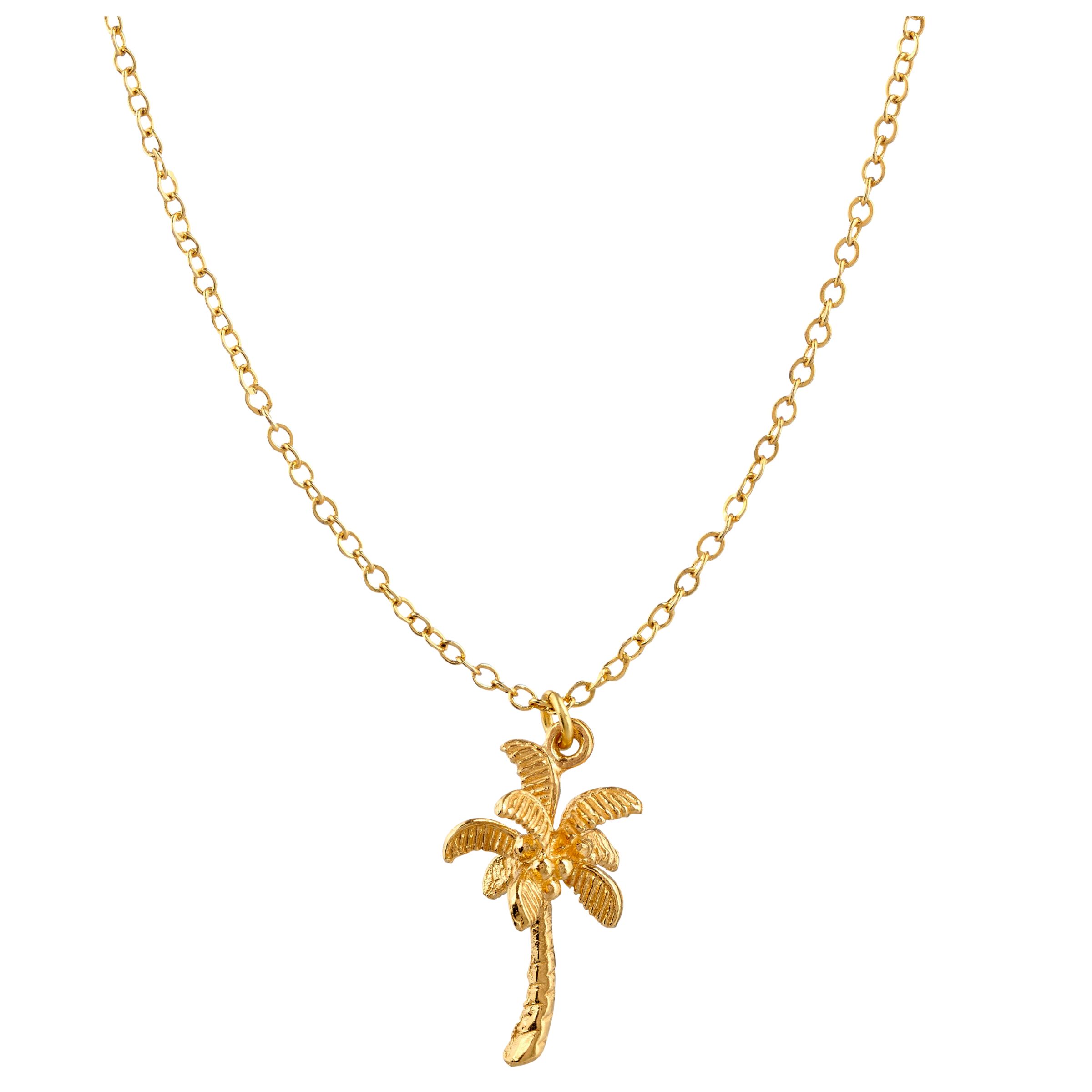 Mirabelle Palm Tree Pendant Chain Necklace, Gold at John Lewis & Partners