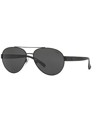 Polo Ralph Lauren PH3098 Aviator Sunglasses, Black