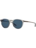 Polo Ralph Lauren PH4110 Men's Oval Sunglasses, Silver/Blue