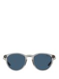 Polo Ralph Lauren PH4110 Men's Oval Sunglasses, Silver/Blue