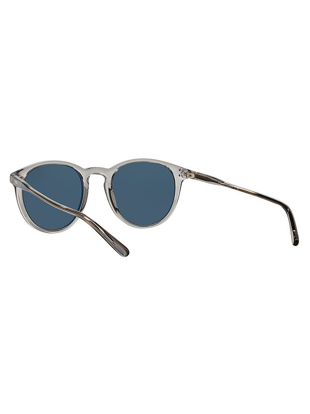 Polo Ralph Lauren PH4110 Men's Oval Sunglasses, Silver/Blue